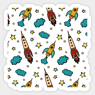 Colorful spaceshuttle in universe Sticker